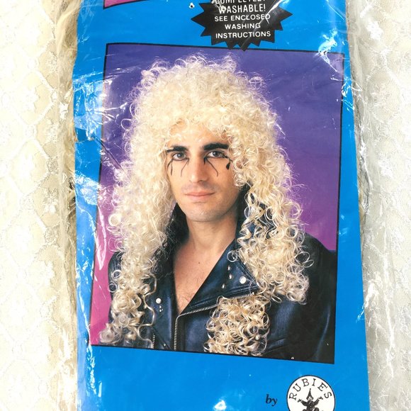 80’s Blonde Extra Long Curly Character Wig Rubies NWT - Picture 6 of 13